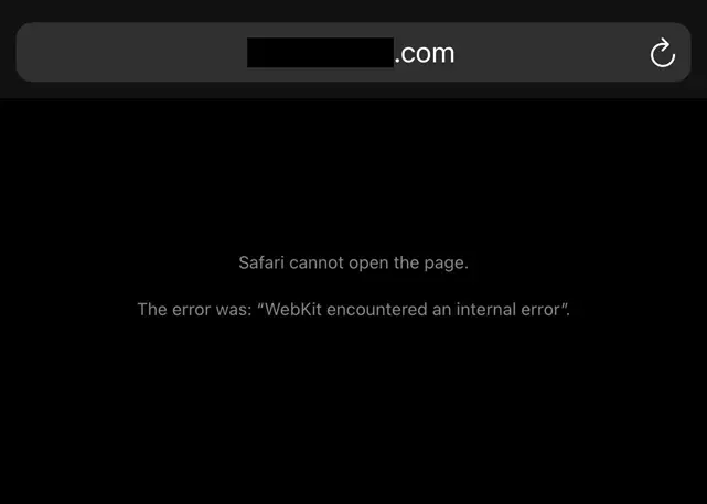 webkit error safari iphone